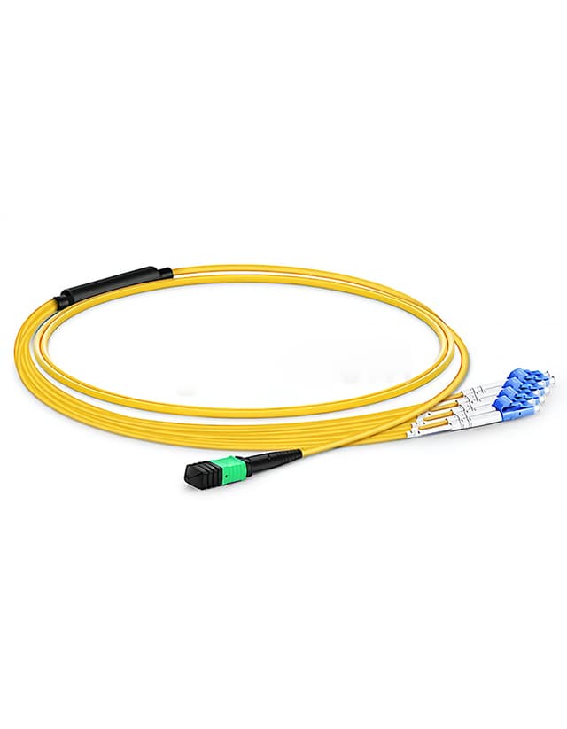 MTP Female to LC, OS2 LSZH Type B,12 Fibers Breakout Cable, 3m