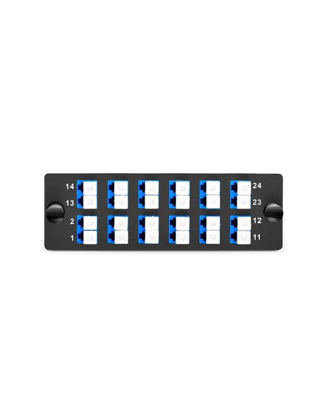 12x LC Duplex, 24 Fibers OS2 Single Mode FHD Fiber Adapter Panel