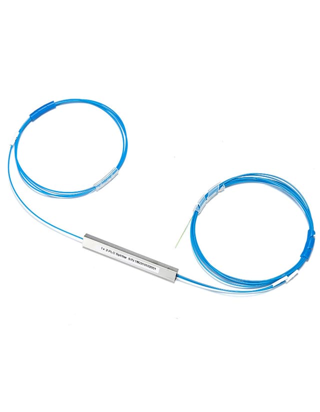 1x2 PLC Fiber Splitter, Steel Tube, Bare Fiber 250μm, No Connector