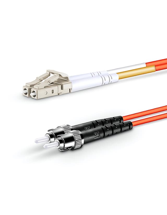 LC to ST UPC Duplex OM2 2.0mm LSZH Fiber Patch Cable, 1m