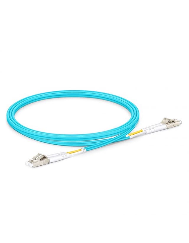 LC to ST UPC Duplex OM4 2.0mm PVC Fiber Patch Cable, 1m