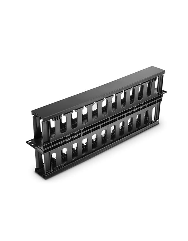 1U Plastic Dual Sided Horizontal Cable Manager with Finger Duct